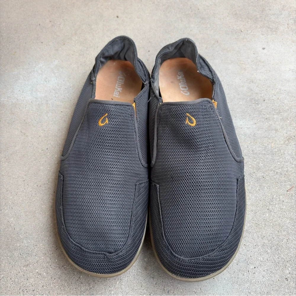 Olukai Nohea Mens 13 Blue Mesh Slip On Shoes Causal Loafers Sneakers Comfort